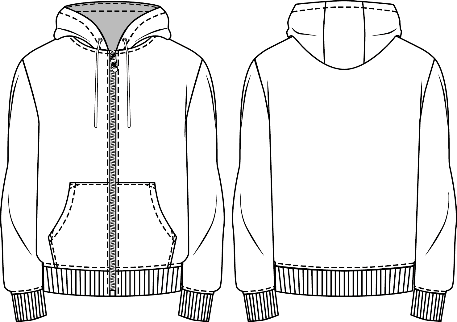 Men's sweatshirt b/w without figure